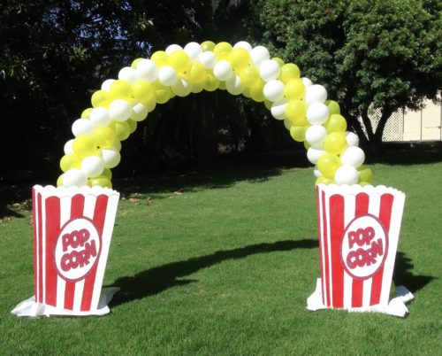 Balloon arch popcorn for Carnival Party in San Diego